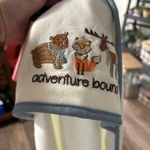 Cream and Blue hooded towel 
NWOT